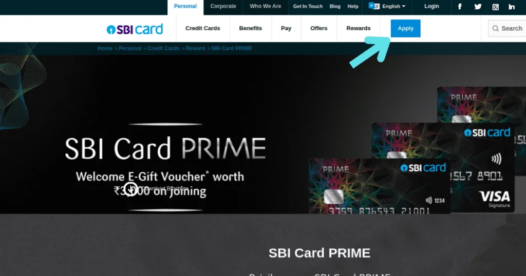 Sbi prime credit card apply hindi 