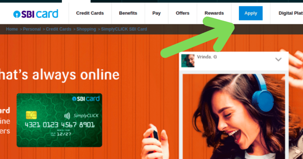 Sbi simply click credit card apply hindi 
