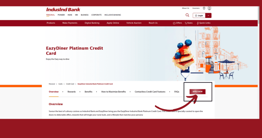 Indusind bank platinum eazydiner credit card 