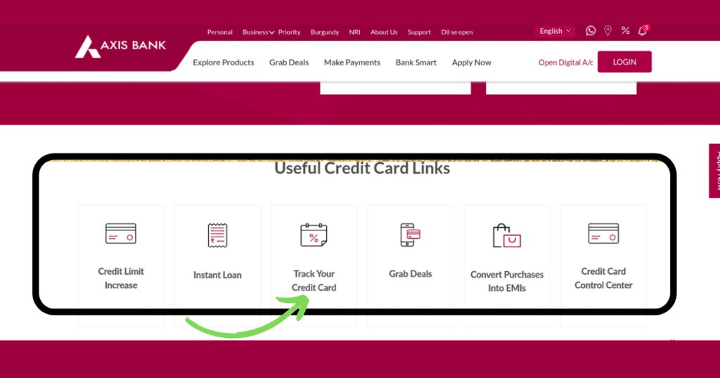 Axis bank credit card status kaise check kare 